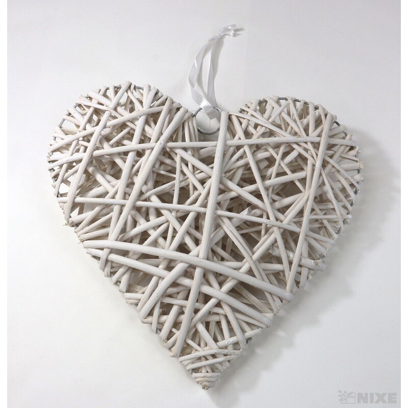 SRDCE ZÁVĚS 34cm*BÍLÁ