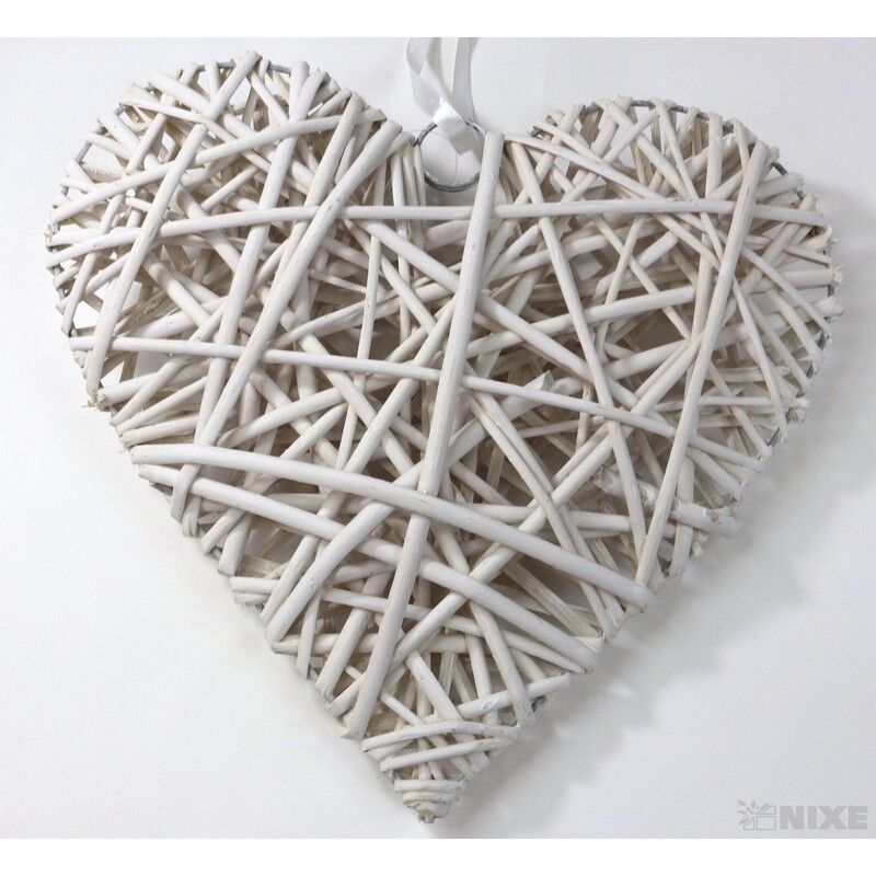 SRDCE ZÁVĚS 34cm*BÍLÁ