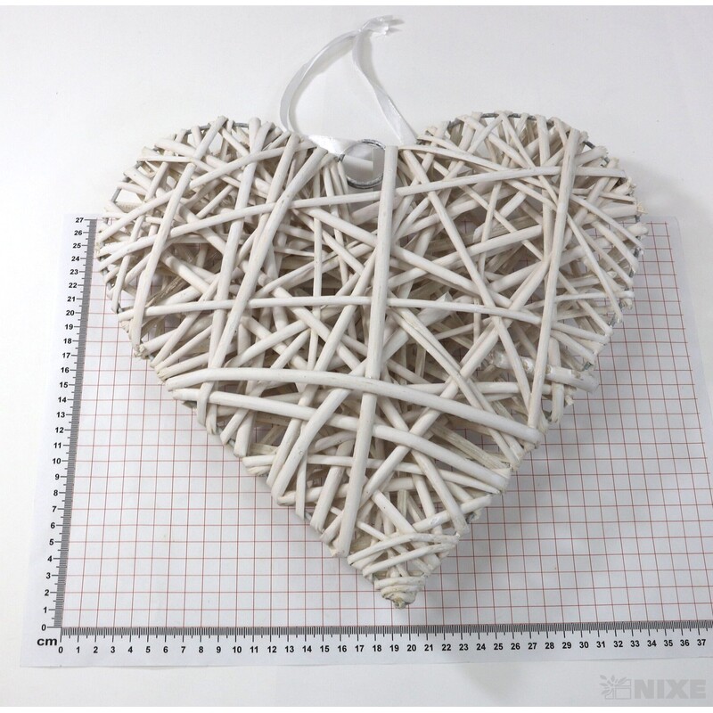 SRDCE ZÁVĚS 34cm*BÍLÁ