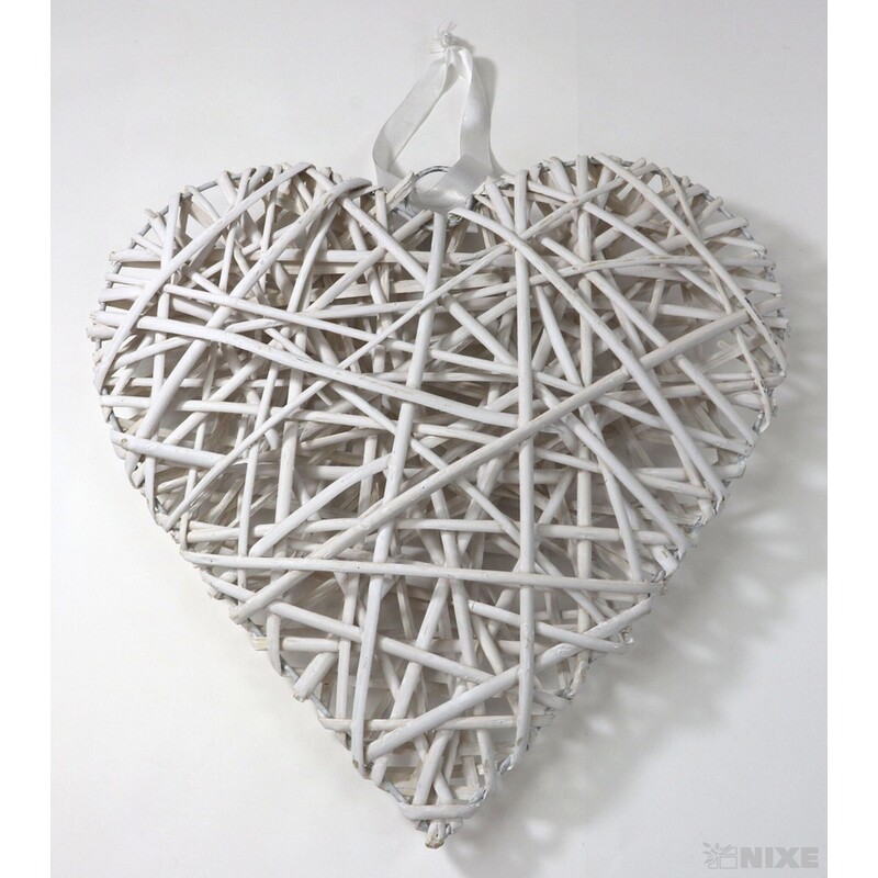 SRDCE ZÁVĚS 35cm*BÍLÁ