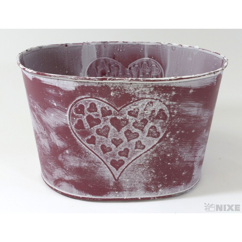 PLECHOVÁ MISKA OVÁL 19x12cm*RŮŽOVÁ