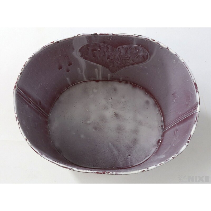 PLECHOVÁ MISKA OVÁL 19x12cm*RŮŽOVÁ