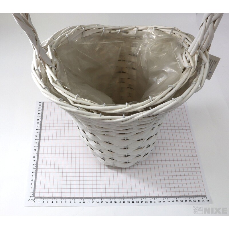 KOŠ PROUTĚNÝ 27x65x26cm 21X58X25*BÍLÁ