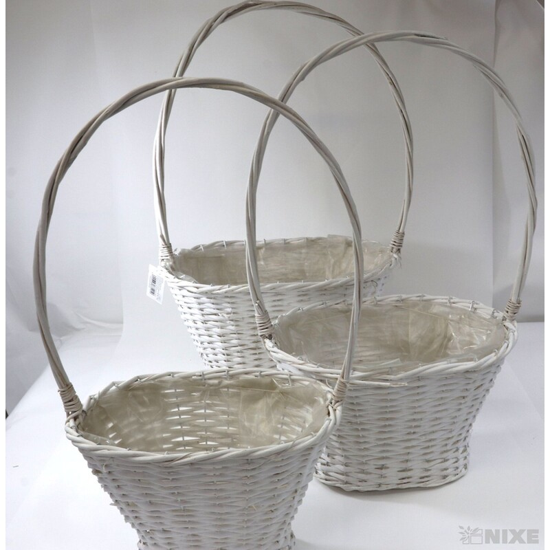 KOŠ PROUTĚNÝ 37x72x22cm 32x61x22 28x52x20*BÍLÁ