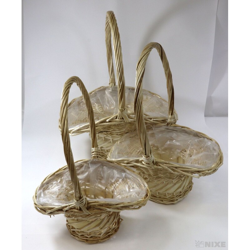 KOŠ PROUTĚNÝ 19x46x10cm 15x41x8 12x36x8*BÍLÁ