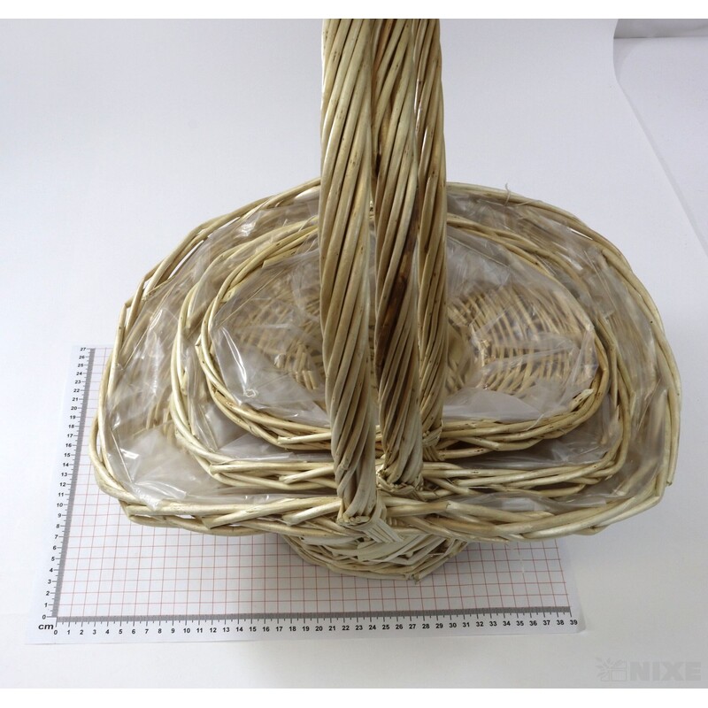 KOŠ PROUTĚNÝ 19x46x10cm 15x41x8 12x36x8*BÍLÁ