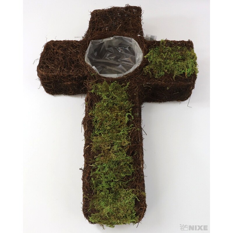 KŘÍŽ RÉVA 60x40x7cm*ZELENÁ+HNĚDÁ