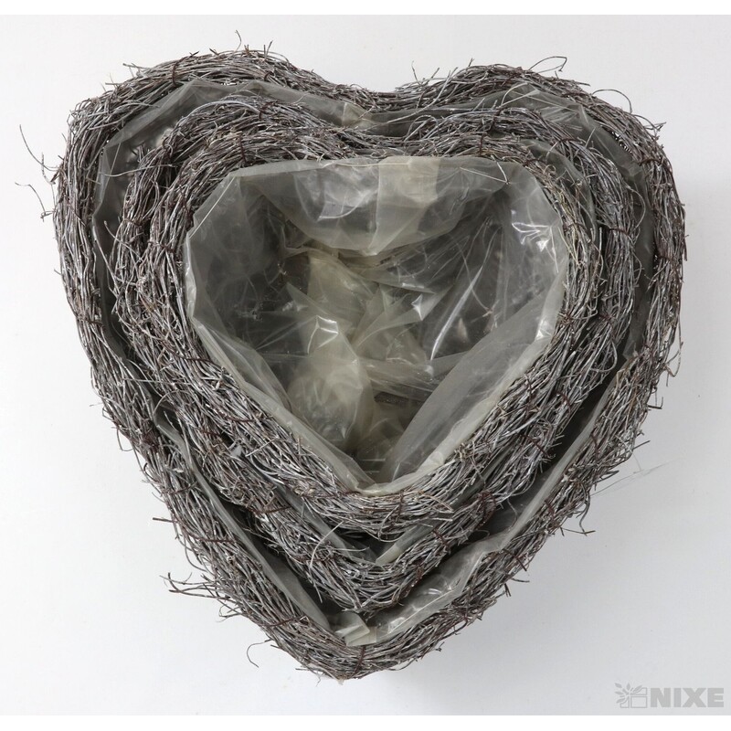 OBAL SRDCE RÉVA 31x29x10cm 25x23x10 19x19x8*BÍLÁ