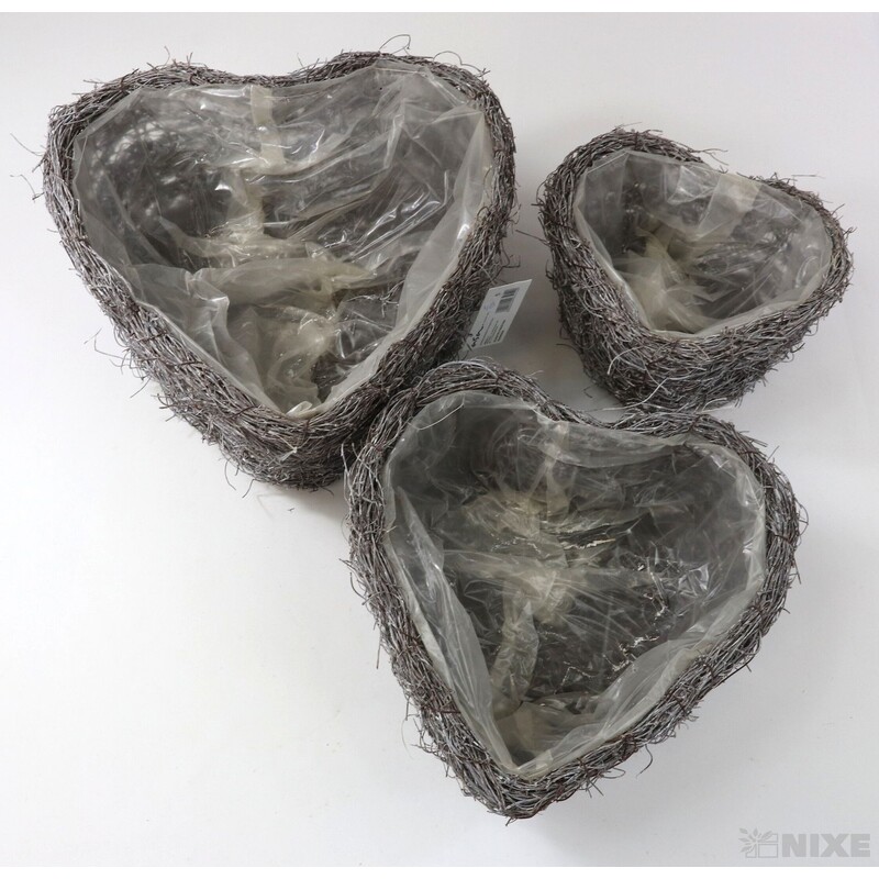 OBAL SRDCE RÉVA 31x29x10cm 25x23x10 19x19x8*BÍLÁ