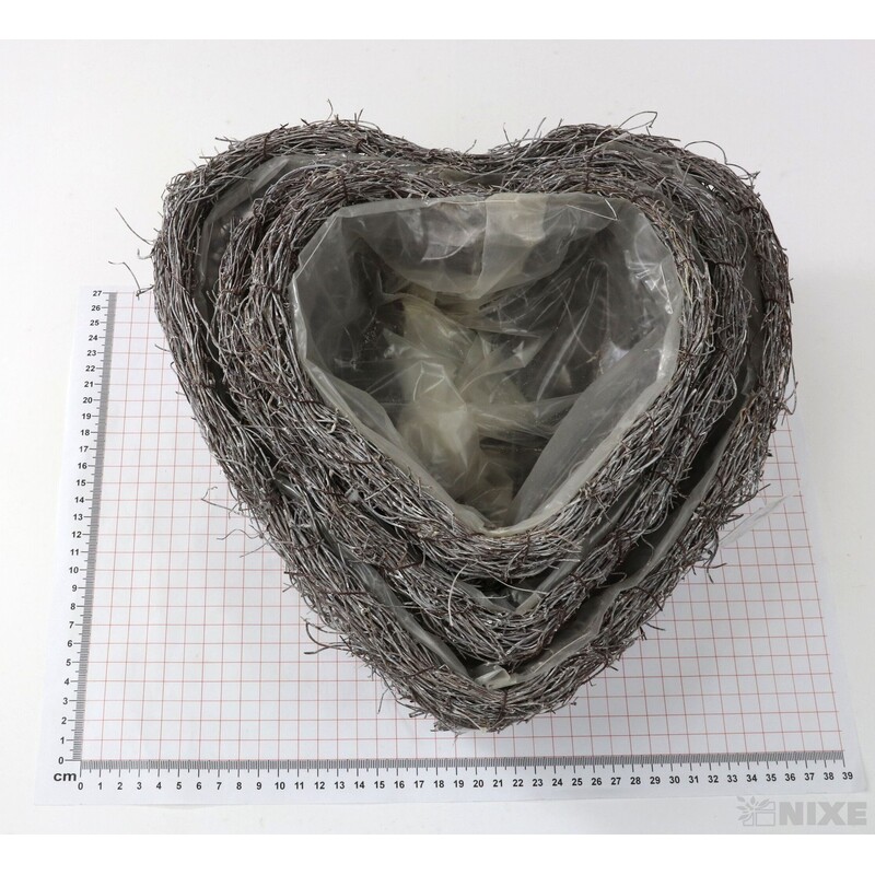 OBAL SRDCE RÉVA 31x29x10cm 25x23x10 19x19x8*BÍLÁ