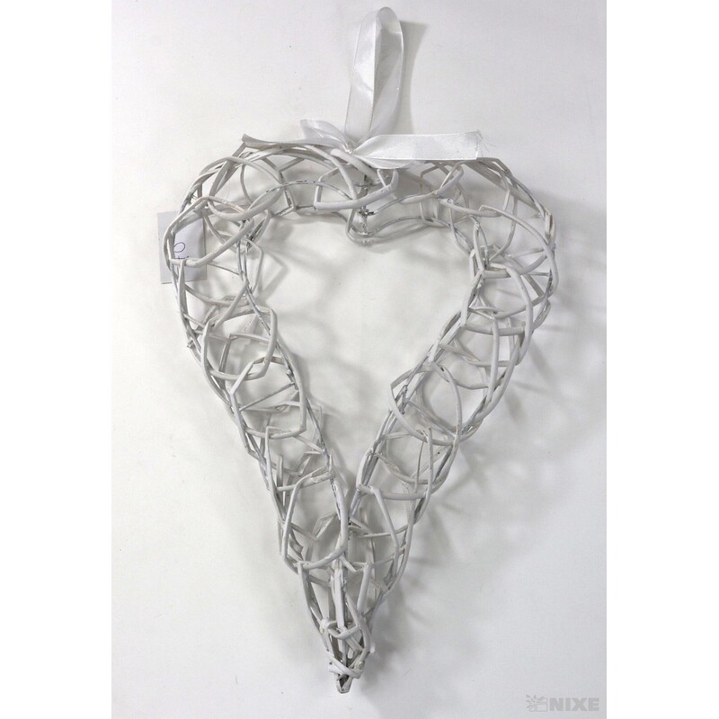 SRDCE ZÁVĚS 34cm*BÍLÁ