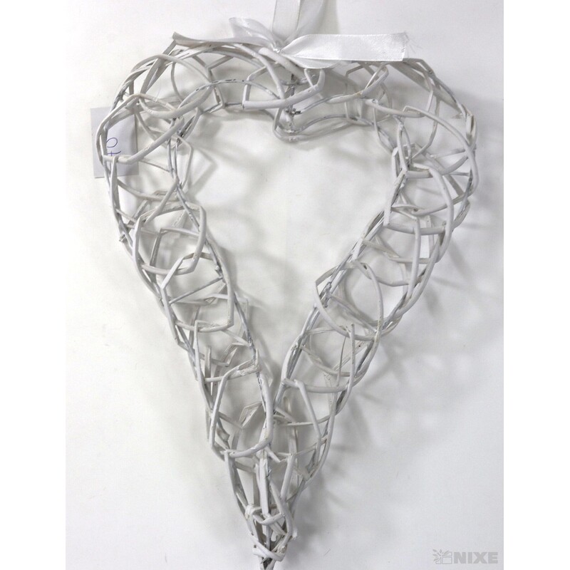 SRDCE ZÁVĚS 34cm*BÍLÁ