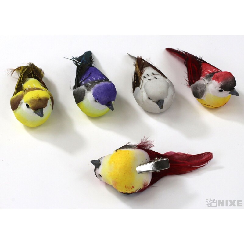 PTÁČEK  KLIPS 6cm 12ks*MIX BAREV