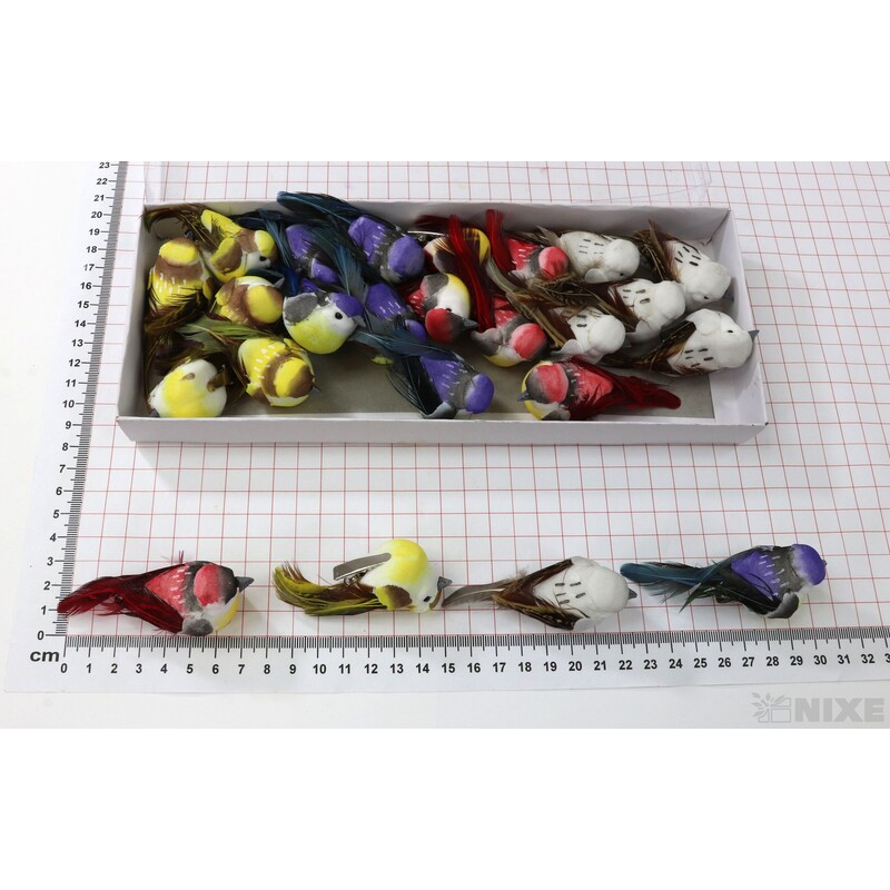 PTÁČEK  KLIPS 6cm 12ks*MIX BAREV