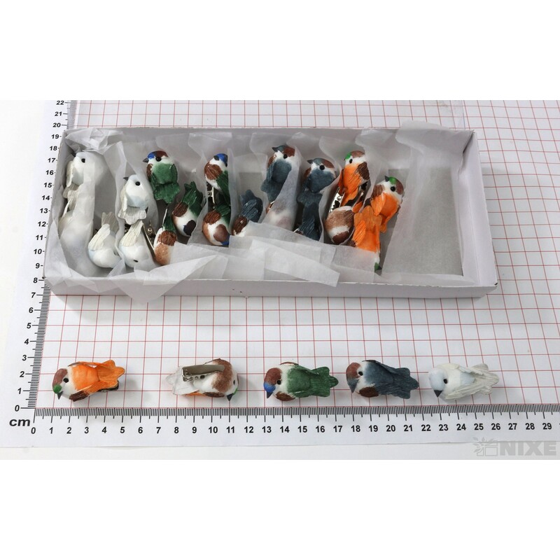 PTÁČEK KLIPS 3cm 24ks*MIX BAREV