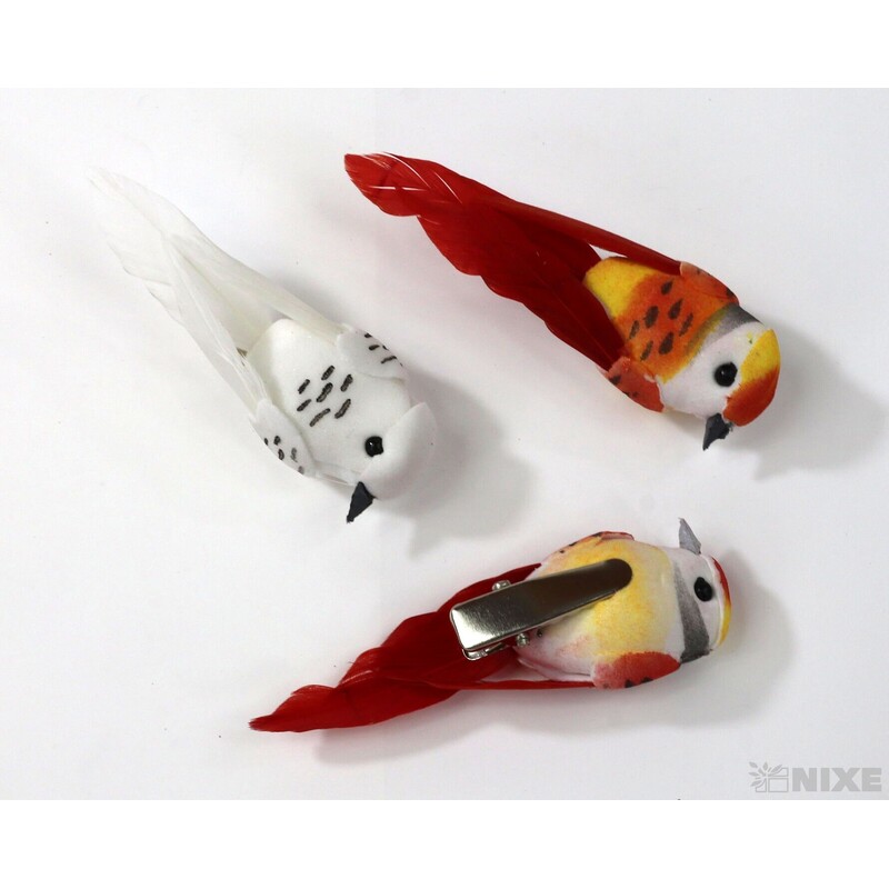 PTÁČEK KLIPS 4cm 12ks*MIX BAREV