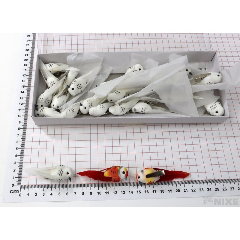 PTÁČEK KLIPS 4cm 12ks*MIX BAREV