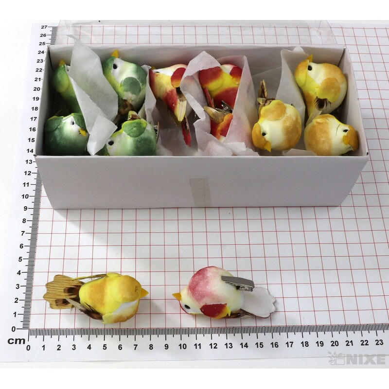 PTÁČEK  KLIPS 6cm 24ks*MIX BAREV