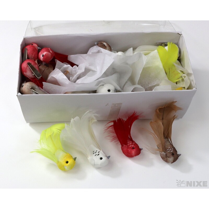 PTÁČEK  KLIPS 6cm 24ks*MIX BAREV