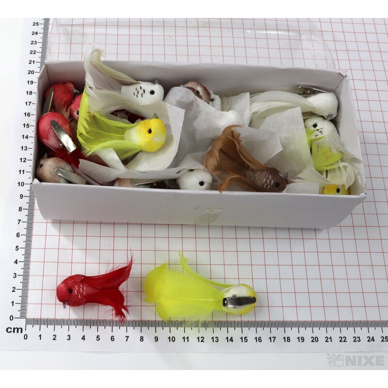 PTÁČEK  KLIPS 6cm 24ks*MIX BAREV