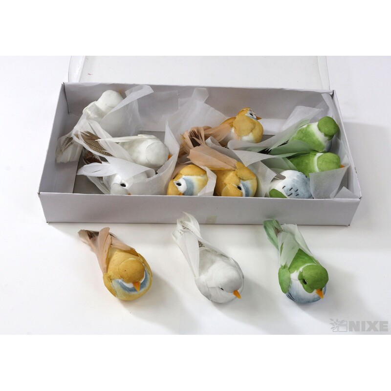 PTÁČEK KLIPS 7cm 12ks*MIX BAREV