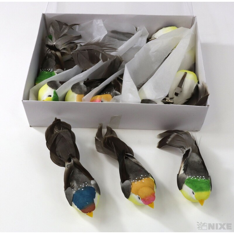 PTÁČEK  KLIPS 12cm 12ks*MIX BAREV