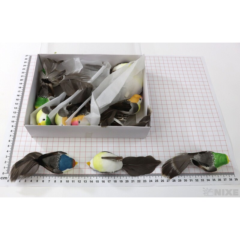 PTÁČEK  KLIPS 12cm 12ks*MIX BAREV