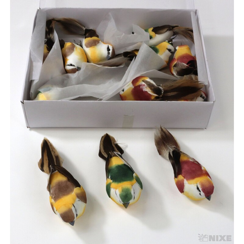 PTÁČEK KLIPS 12cm 12ks*MIX BAREV