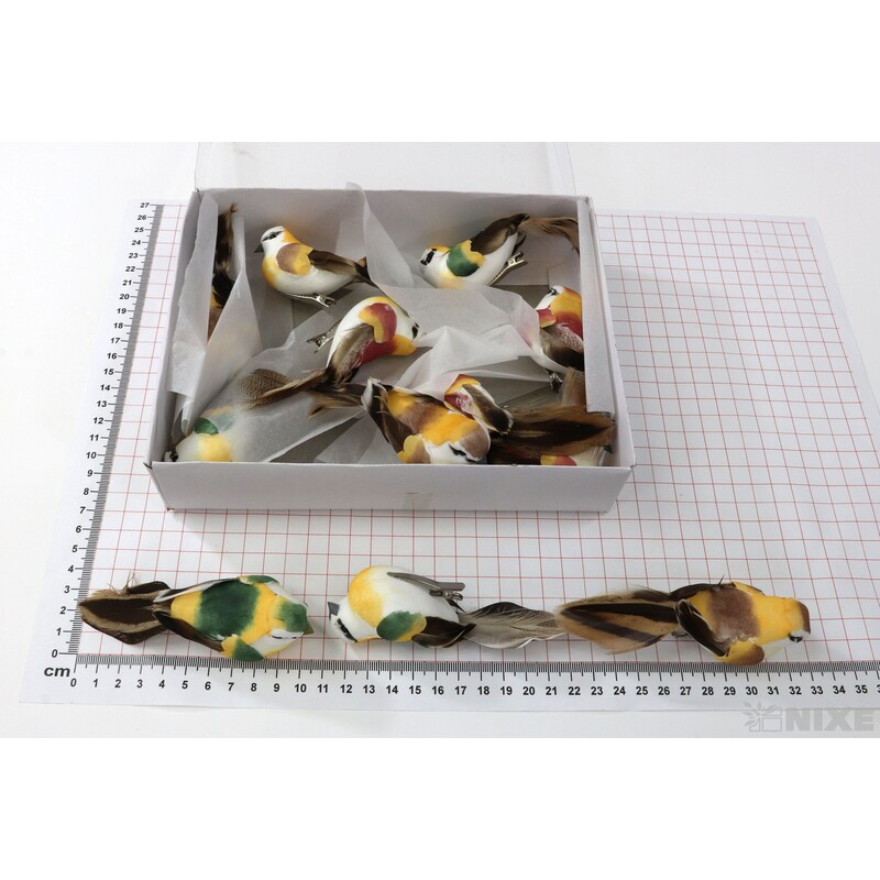 PTÁČEK KLIPS 12cm 12ks*MIX BAREV