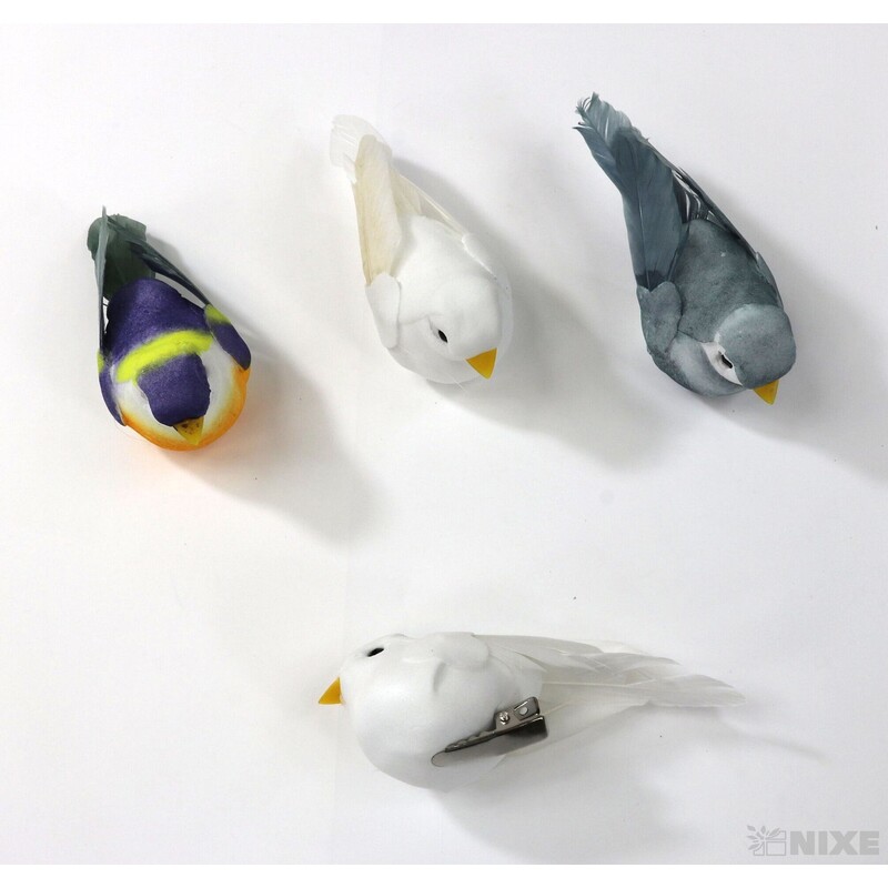 PTÁČEK KLIPS 8cm 12ks*MIX BAREV