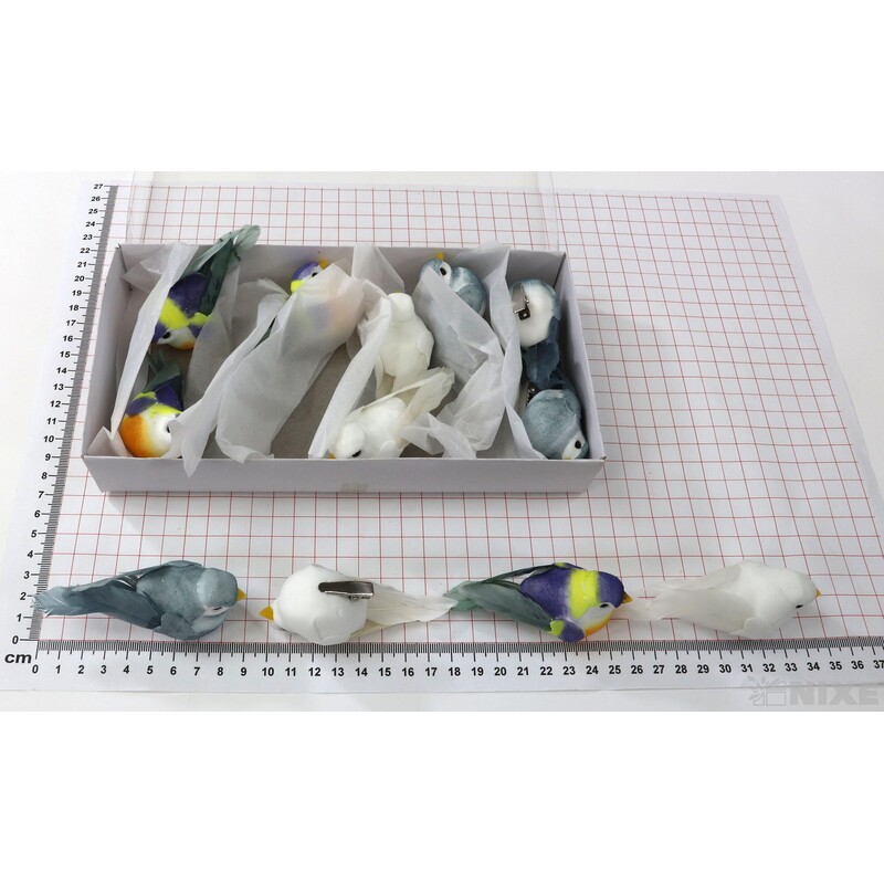 PTÁČEK KLIPS 8cm 12ks*MIX BAREV