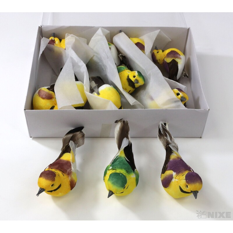 PTÁČEK KLIPS 9cm 12ks*MIX BAREV