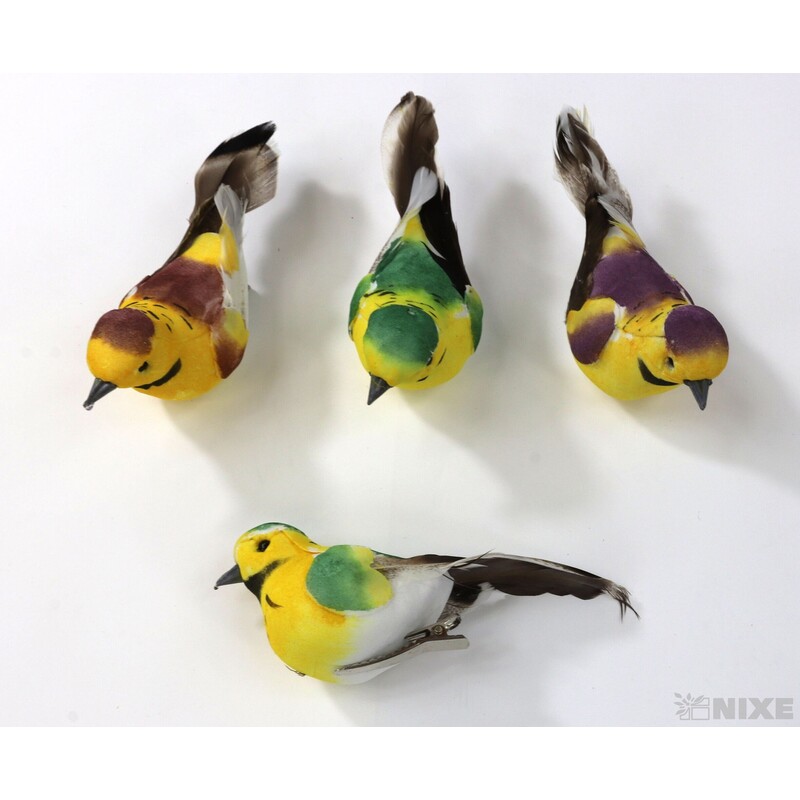 PTÁČEK KLIPS 9cm 12ks*MIX BAREV