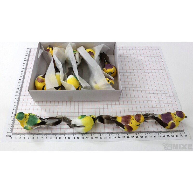 PTÁČEK KLIPS 9cm 12ks*MIX BAREV