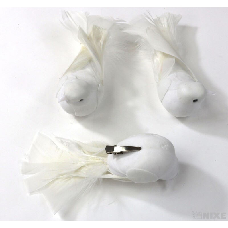 PTÁČEK  KLIPS 13cm 12ks*BÍLÁ