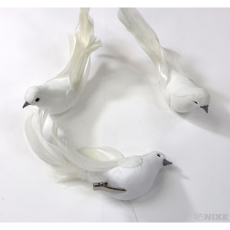 PTÁČEK  KLIPS 13cm 12ks*BÍLÁ