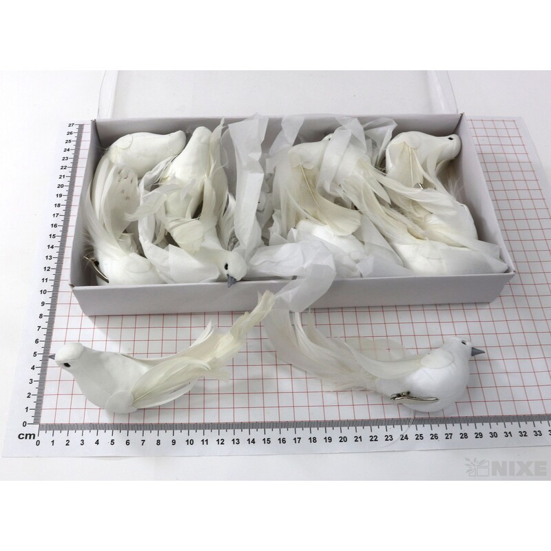 PTÁČEK  KLIPS 13cm 12ks*BÍLÁ