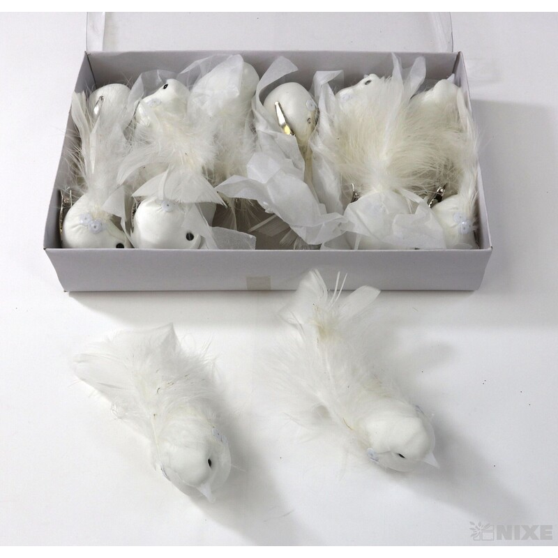 PTÁČEK  KLIPS 10cm 12ks*BÍLÁ