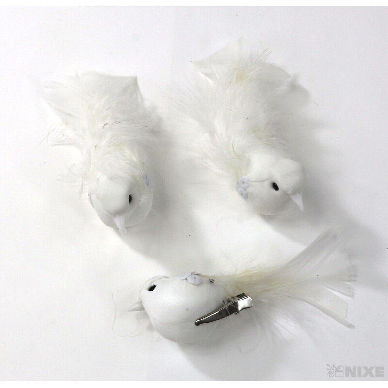 PTÁČEK  KLIPS 10cm 12ks*BÍLÁ