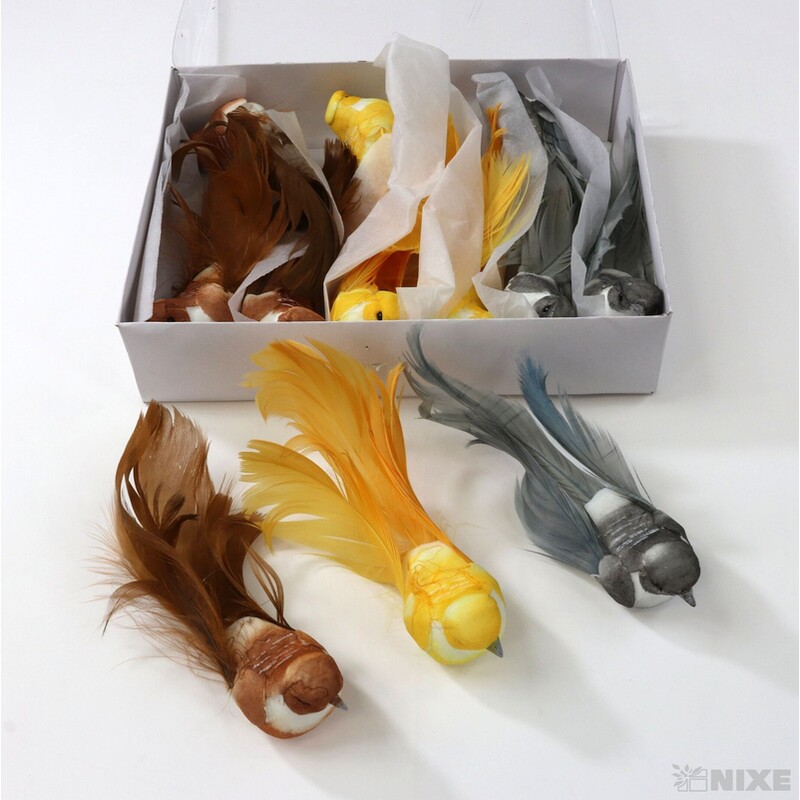 PTÁČEK  KLIPS 10cm 12ks*MIX BAREV