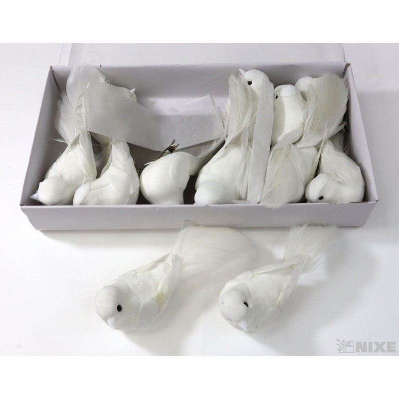 PTÁČEK  KLIPS 14cm 12ks*BÍLÁ