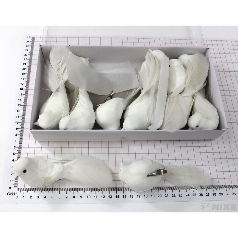 PTÁČEK  KLIPS 14cm 12ks*BÍLÁ