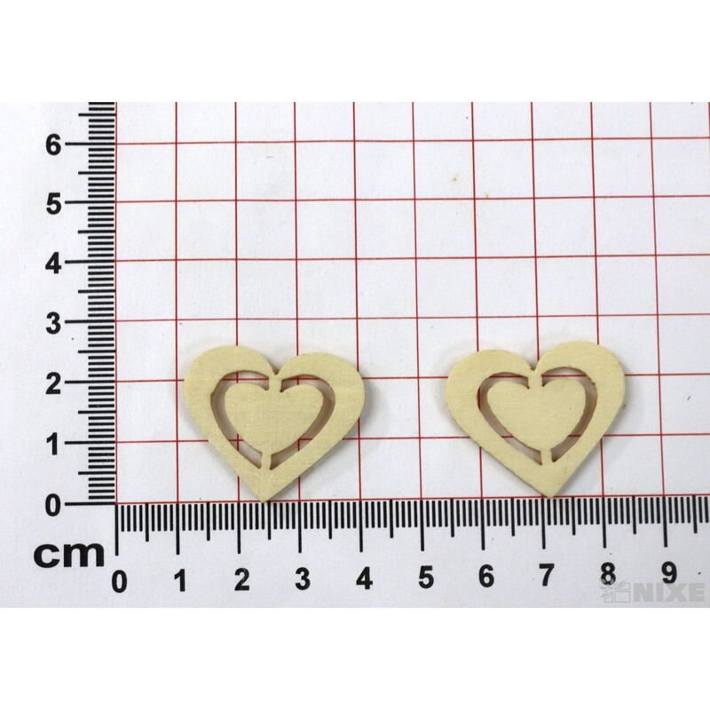 SRDCE DŘEVO 2,5cm 24ks*KRÉMOVÁ