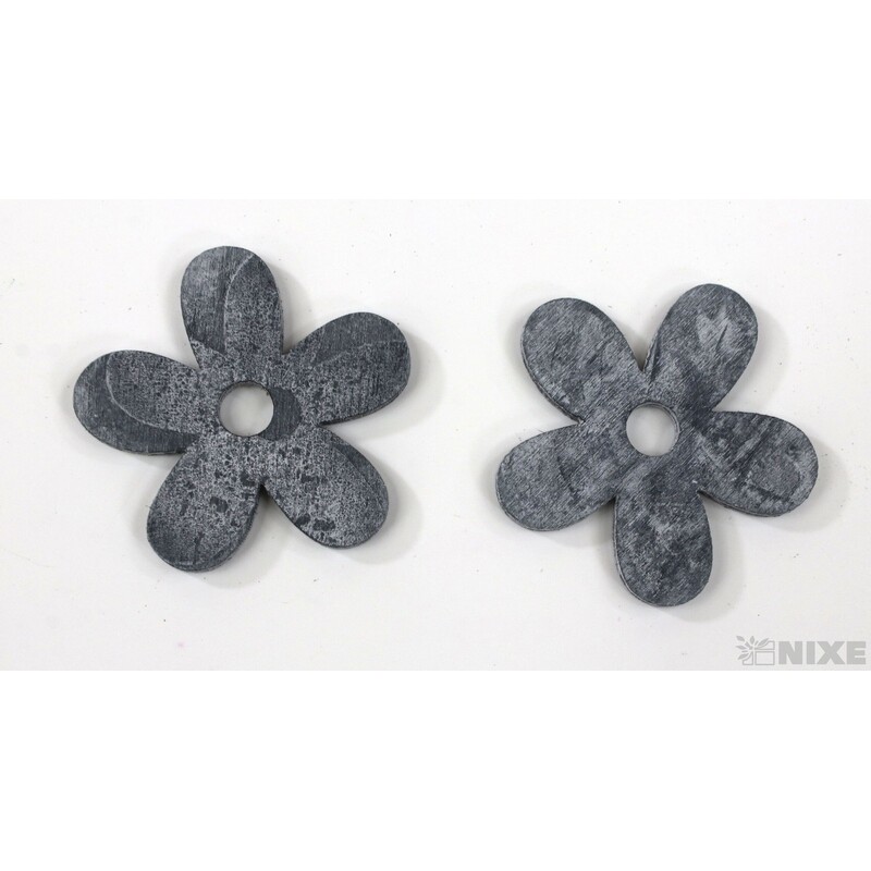 KVĚT DŘEVO 3cm 24ks*ŠEDÁ