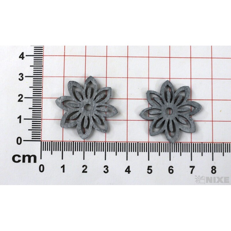 KVÍTEK DŘEVO 3cm 24ks*ŠEDÁ