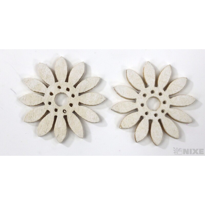 KVÍTEK DŘEVO 4cm 24ks*BÍLÁ