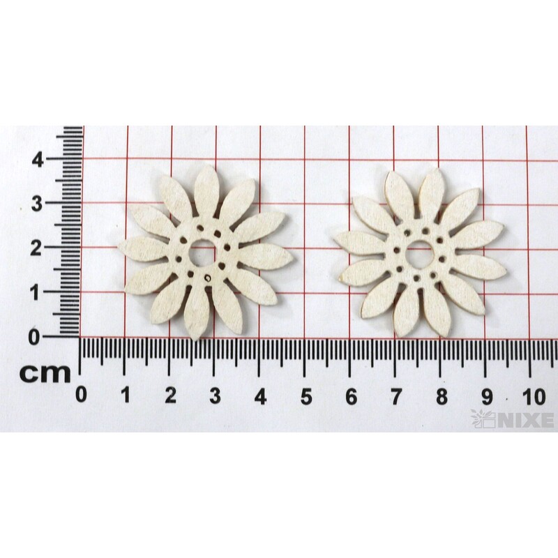 KVÍTEK DŘEVO 4cm 24ks*BÍLÁ