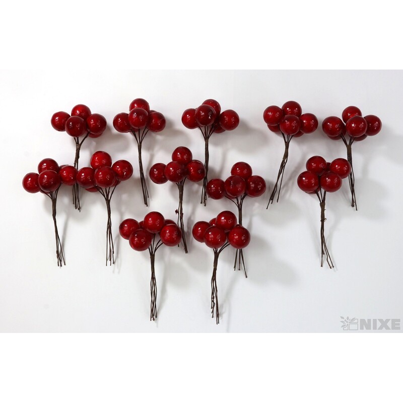 JABLÍČKA NA DR. 2x10cm 6ks 12sv*ČERVENÁ