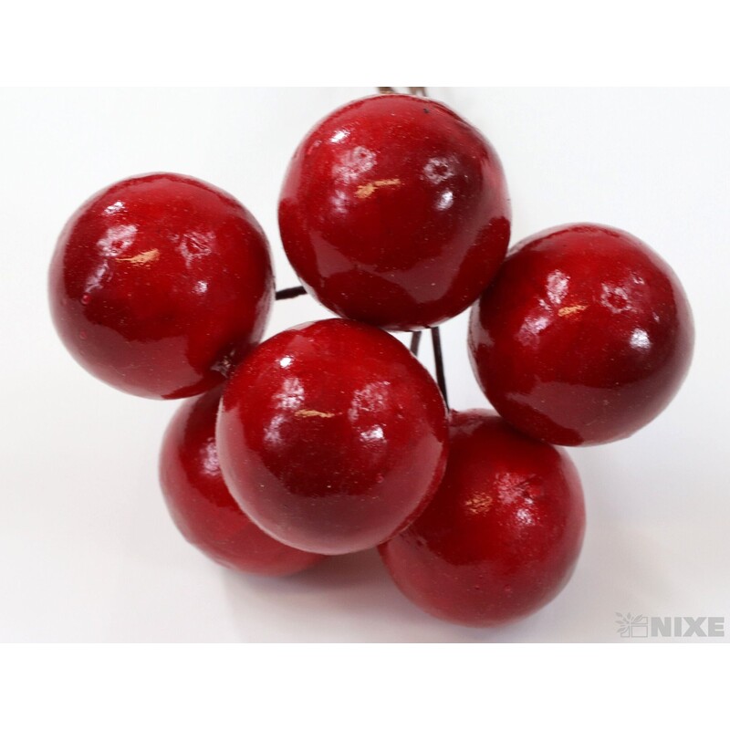 JABLÍČKA NA DR. 2x10cm 6ks 12sv*ČERVENÁ