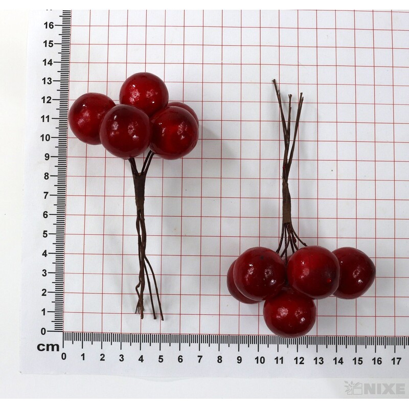 JABLÍČKA NA DR. 2x10cm 6ks 12sv*ČERVENÁ